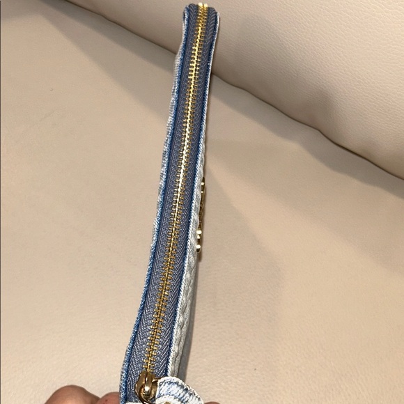 Coach NWT Light Indigo Denim Corner Zip Wristlet - Picture 10 of 10